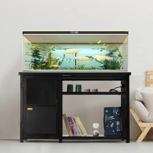 Koduva VEVOR akvariumo stovas, 75 gal. žuvų akvariumui, 52 x 19,7 x 32,3 col., su spinta, juodas
