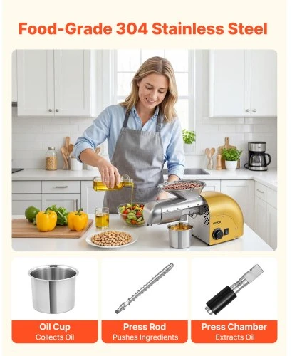 VEVOR Aliejaus presas WF-J168, 5kg/h, 1250 W