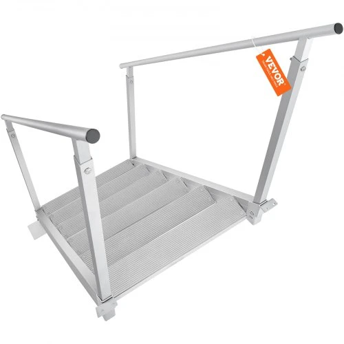 VEVOR Aliumininės prieplaukos kopėčios, reguliuojamas aukštis 109,2-129,5 cm, 6 pakopos