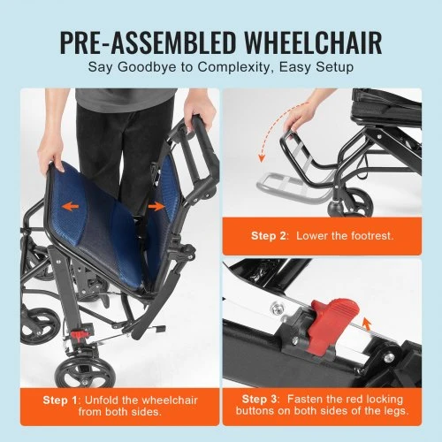 VEVOR Aliuminio lydinio transportavimo vežimėlis, sulankstomas, 40 cm sėdynė