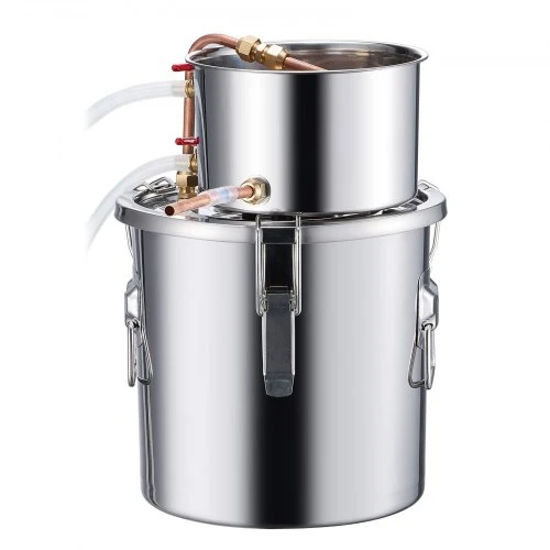 VEVOR Alkoholio distiliatorius, 3 gal / 11,4 l, nerūdijančio plieno, su variniu vamzdeliu, termometru ir siurbliu