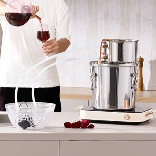 VEVOR Alkoholio distiliatorius, 3 gal / 11,4 l, nerūdijančio plieno, su variniu vamzdeliu, termometru ir siurbliu
