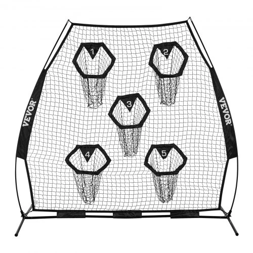 VEVOR Amerikietiško futbolo treniruočių metimo tinklas, 2133.6 x 2133.6 mm, su 5 taikinio kišenėmis