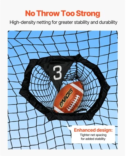 VEVOR Amerikietiško futbolo treniruočių metimo tinklas, 2133.6 x 2133.6 mm, su 5 taikinio kišenėmis