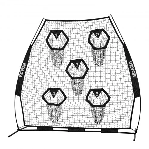 VEVOR Amerikietiško futbolo treniruočių metimo tinklas, 2133.6 x 2133.6 mm, su 5 taikinio kišenėmis