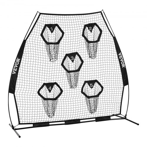 VEVOR Amerikietiško futbolo treniruočių metimo tinklas, 2133.6 x 2133.6 mm, su 5 taikinio kišenėmis