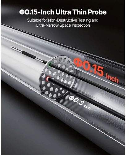 VEVOR Artikuliuojamas boreskopas su 3,9 mm ultra plona galvute, 5" HD IPS ekranu ir 1,5 m kabeliu