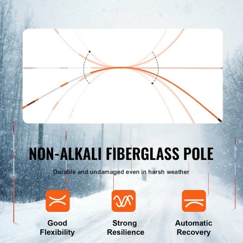VEVOR Atšvaitiniai įvažiavimo žymekliai, 122 cm, oranžiniai stiklo pluošto kuoliukai