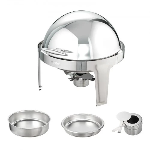 VEVOR Atverčiamas „chafing dish“ komplektas, 6 qt, 2 vnt., nerūdijančio plieno