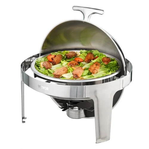 VEVOR Atverčiamas „chafing dish“ komplektas, 6 qt, 2 vnt., nerūdijančio plieno
