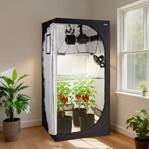 Koduva VEVOR auginimo palapinės rinkinys, 100 x 100 x 200 cm, su pilno spektro LED augimo šviesa ir vėdinimo sistema