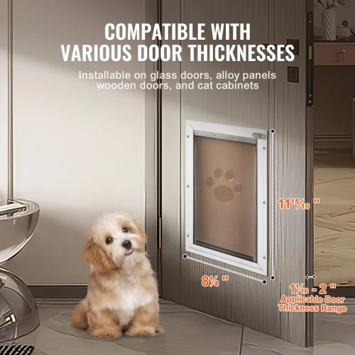 Koduva VEVOR augintinio durelės, aliuminio rėmas su užraktu ir sklendės sistema, 8,27" x 11,93", Small, baltos