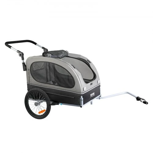VEVOR Augintinio dviračio priekaba ir vežimėlis TS810, juoda/pilka, iki 40 kg