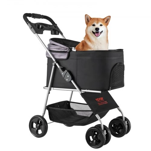 VEVOR Augintinio vežimėlis, 16 kg, sulankstomas, 4 ratų, su nuimamu nešiokliu ir tinkleliniais langais