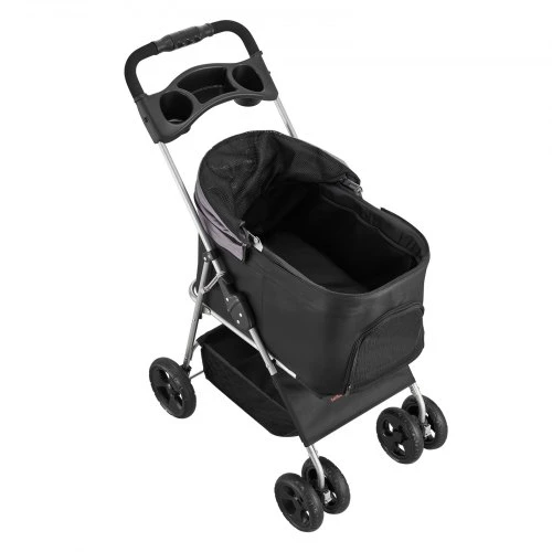 VEVOR Augintinio vežimėlis, 16 kg, sulankstomas, 4 ratų, su nuimamu nešiokliu ir tinkleliniais langais