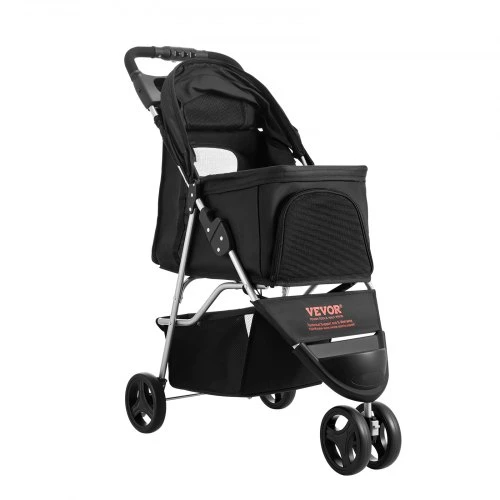 VEVOR Augintinio vežimėlis, 16 kg, sulankstomas, 3 ratų, su tinklelio langais ir puodelių laikikliais
