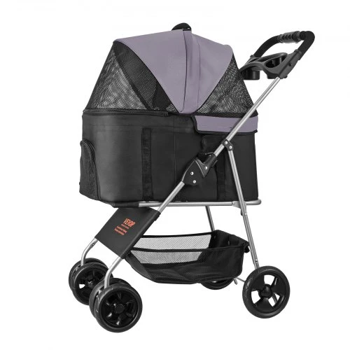 VEVOR Augintinio vežimėlis, 16 kg, sulankstomas, 4 ratų, su nuimamu nešiokliu ir tinkleliniais langais