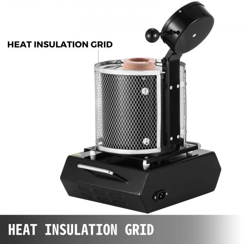 VEVOR Aukso lydymo krosnis, 1350 W, iki 1150 ℃, skaitmeninė elektrinė, su 1kg keraminiu tigliu