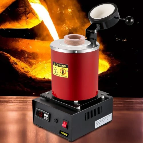 Koduva VEVOR aukso lydymo krosnis, 1350 W, 1150 ℃, skaitmeninė elektrinė, su 3kg keraminiu tigliu, liejinio forma ir pirštinėmis