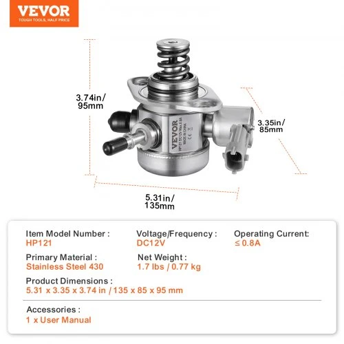 VEVOR Aukšto slėgio kuro siurblys, skirtas Kia ir Hyundai modeliams, 35320-2G720, 35320-2G740