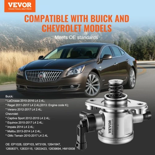 VEVOR Aukšto slėgio kuro siurblys su tarpine ir varžtais, skirtas Buick, Chevrolet ir GMC 2,4 l L4