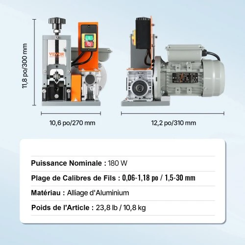 Koduva VEVOR automatinė laidų izoliacijos nuėmimo mašina, 1,5–30 mm, 180 W