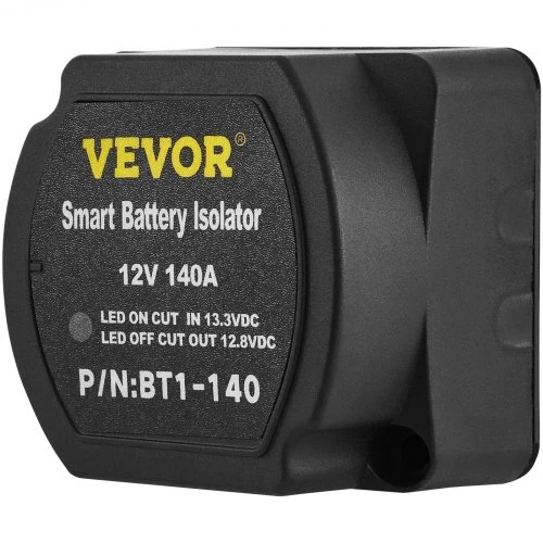 VEVOR Automatinis dviejų akumuliatorių atjungimo relės rinkinys, 12 V, 140 A, 2 m