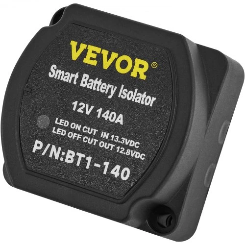 VEVOR Automatinis dviejų akumuliatorių atjungimo relės rinkinys, 12 V, 140 A, 2 m
