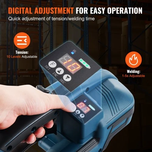 VEVOR Automatinis elektrinis juostavimo įrankis PP/PET juostoms 0,9–1,6 cm