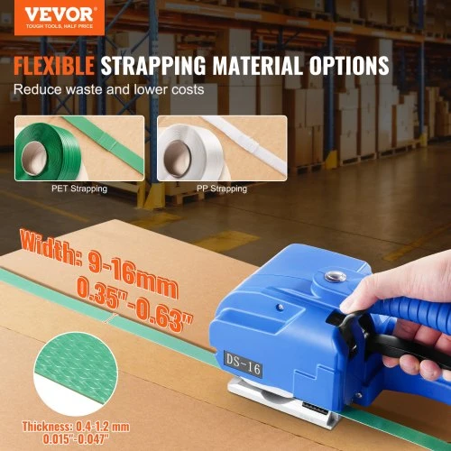 VEVOR Automatinis elektrinis juostavimo įrankis PP/PET 0,9–1,6 cm juostoms