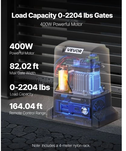 Koduva VEVOR automatinis vartų atidarytuvas MD400, 400 W, iki 25 m, iki 1000 kg