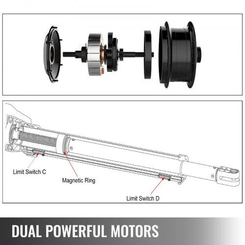 VEVOR Automatinis vartų atidarytuvas, 2 vnt., DC 24 V, 80 W