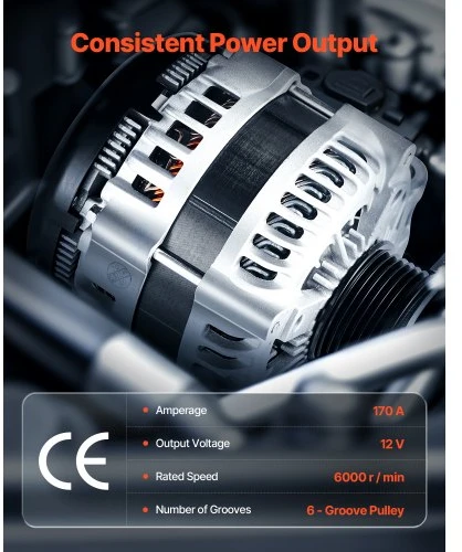 VEVOR Automobilio generatorius 11252, skirtas Buick Enclave, Chevy Traverse, GMC Acadia, Saturn Outlook