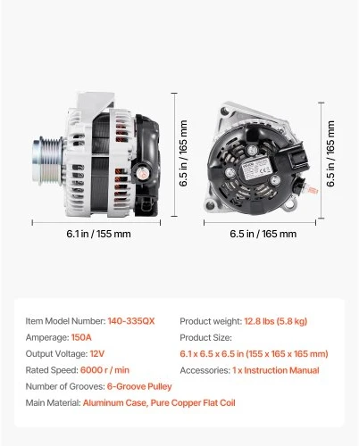VEVOR Automobilio generatorius 84143543, skirtas Chevy Express 2500, GMC Sierra 1500 ir Yukon