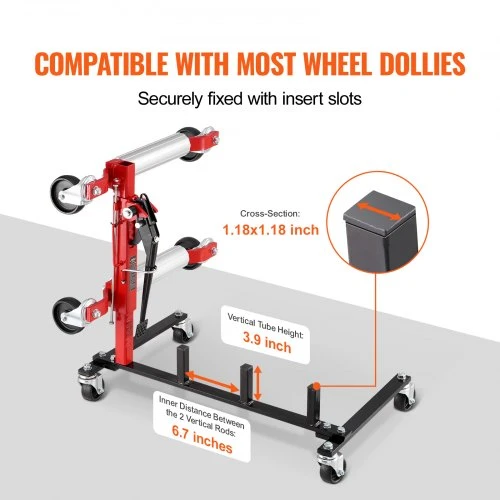 VEVOR Automobilio ratukinių platformų stovas, 4 platformoms, su 360° pasukamais ratukais
