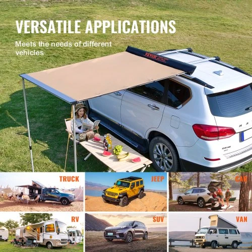 Koduva VEVOR automobilio šoninė markizė, 4,6 x 6,6 pėdų, UV50+, PU3000 mm, ištraukiama