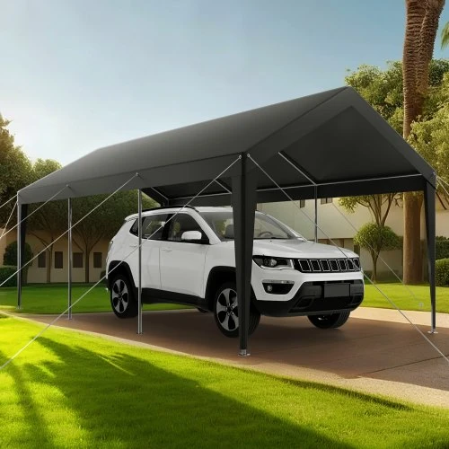 Koduva VEVOR automobilio stoginė, 10 x 20 FT, pilka