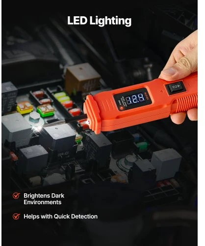 VEVOR Automobilių grandinės testeris, 6–36 DCV, su LED ekranu ir apšvietimu, 13 ft / 4 m kabelis, ABS korpusas