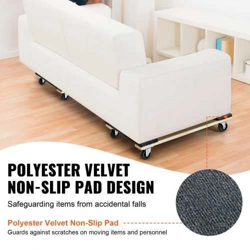 Koduva VEVOR baldų vežimėlis, 1000 lbs keliamoji galia, 2 vnt., 18 x 30", su 8 x 3" PP pasukamais ratukais