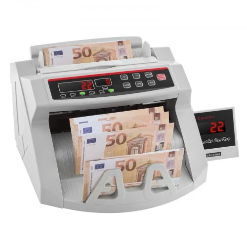 VEVOR Banknotų skaičiuotuvas su LED ekranu, UV/MG padirbinių detektoriumi, 1000 banknotų/min.