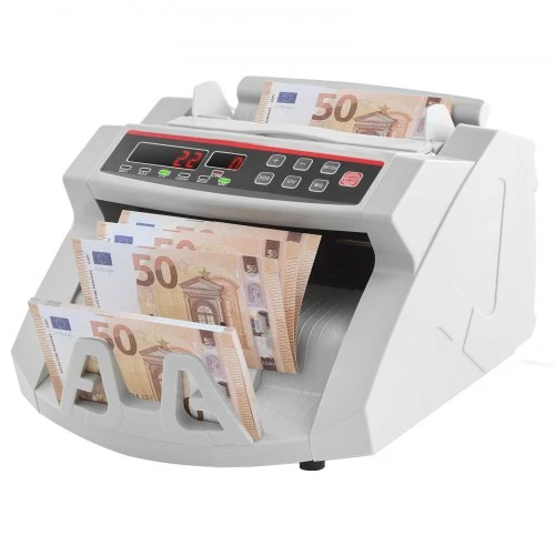 VEVOR Banknotų skaičiuotuvas su LED ekranu, UV/MG padirbinių detektoriumi, 1000 banknotų/min.