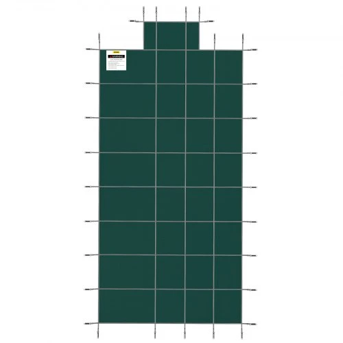 Koduva VEVOR baseino apsauginis uždangalas 18x36 pėdų stačiakampiams įleistiems baseinams, 4x10 pėdų centrinis galinis laiptelis, žalias