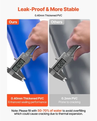 Koduva VEVOR baseino dangčio vandens maišai, 12 vnt., 2380 mm, dviejų kamerų, 0,4 mm PVC, mėlyni