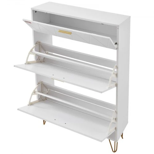 Koduva VEVOR batų spintelė su 3 atverčiamais stalčiais, HZS004, 800 x 239 x 1200 mm