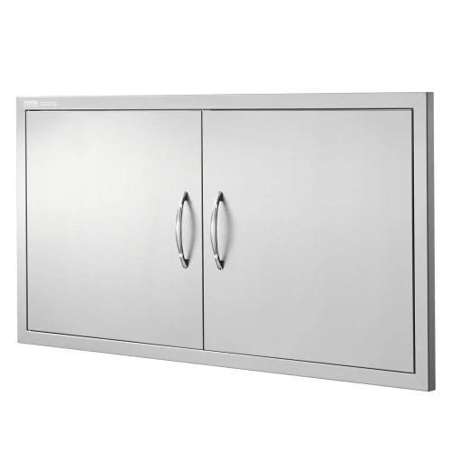 VEVOR BBQ prieigos durelės, 1067 x 534 mm dvigubos lauko virtuvės durelės, nerūdijančio plieno įleidžiamos