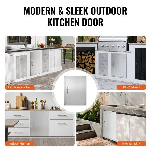 VEVOR BBQ prieigos durelės, 508 x 686 mm, nerūdijančio plieno, įleidžiamos, su rankena
