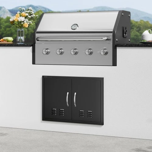 VEVOR BBQ prieigos durelės, 762x533 mm dvigubos lauko virtuvės durelės