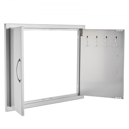 Koduva VEVOR BBQ prieigos durelės 787 x 609 mm, dvigubos lauko virtuvės durelės, nerūdijančio plieno įleidžiamos