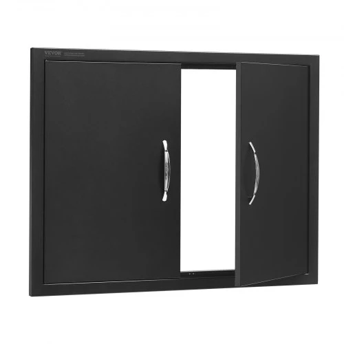 VEVOR BBQ prieigos durelės, 788x610 mm, dvigubos lauko virtuvės durelės, juodos