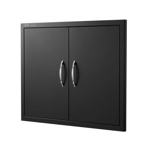 VEVOR BBQ prieigos durelės, 788x610 mm, dvigubos lauko virtuvės durelės, juodos